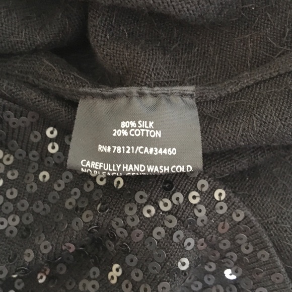 Eileen Fisher Black Sequin Surplice Shell size L - Picture 6 of 8